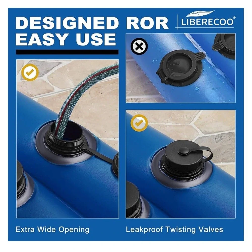 Liberecoo 5 Pack 10ft Dual Chamber Water Weight Tubes for Pool Winter Cover Blue